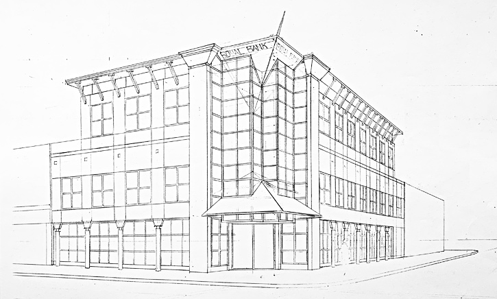 Toronto, 1990, bank branch, concept